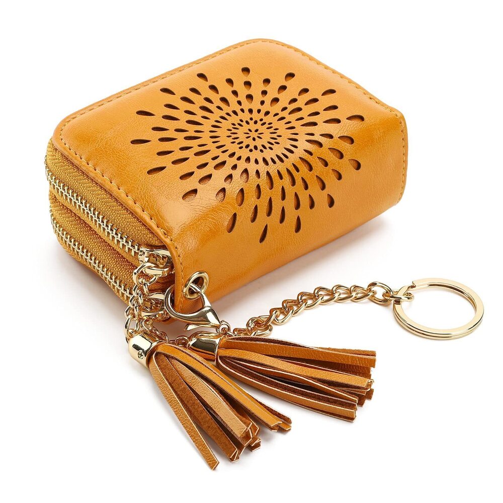 3014 RFID Credit Card Holder Zipper Card Case Keychain Small Wallet 1942-2